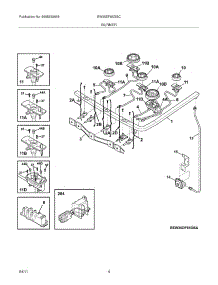 05 - Burner parts for Electrolux Range EW30DF65GSC from AppliancePartsPros.com