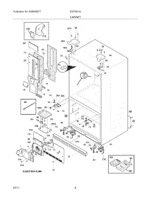 07 - Cabinet parts for Electrolux Refrigerator EI27BS16JS1 from AppliancePartsPros.com