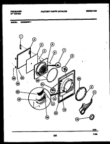 03 - Door Parts parts for Frigidaire Dryer DE5800RW1 from AppliancePartsPros.com