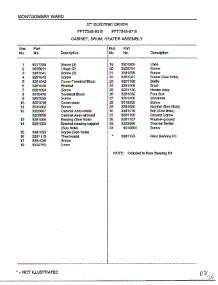 Cabinet, Drum, Heater Assembly Page 2 parts for Frigidaire Dryer 7348B from AppliancePartsPros.com
