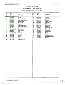 Door, Front Panel, Lint Filter Page 2 parts for Frigidaire Dryer 7348B from AppliancePartsPros.com