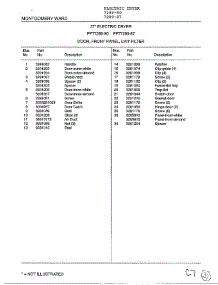 Door, Front Panel, Lint Filter Page 2 parts for Frigidaire Dryer 7289-80 from AppliancePartsPros.com