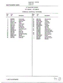 Console, Controls, Top Panel Page 2 parts for Frigidaire Dryer 7289-80 from AppliancePartsPros.com