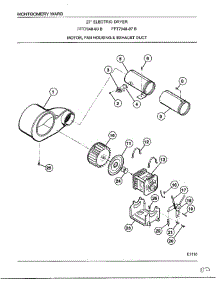 Motor, Fan Housing And Exhaust Duct parts for Frigidaire Dryer 7348B from AppliancePartsPros.com
