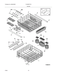 13 - Racks parts for Frigidaire Dishwasher PLD2855RFC0 from AppliancePartsPros.com