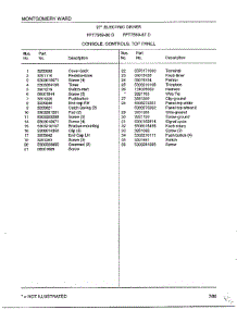 Console / Controls / Top Panel Page 2 parts for Frigidaire Dryer 7589-80D from AppliancePartsPros.com