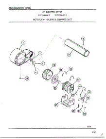 Motor / Fan Housing / Exhaust Duct parts for Frigidaire Dryer 7589-80D from AppliancePartsPros.com