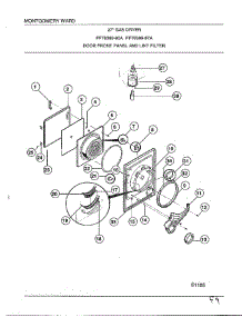 Door Front Panel And Lint Filter parts for Frigidaire Dryer 8389-87A from AppliancePartsPros.com