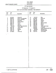 Gas Valve, Burner Assembly And Sensor Page 2 parts for Frigidaire Dryer 8348-80C from AppliancePartsPros.com