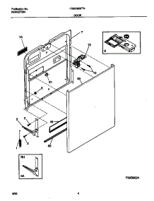 03 - Door parts for Frigidaire Dishwasher FDB836GFT4 from AppliancePartsPros.com