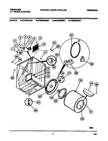 02 - Cabinet, Drum, Heater Asmy. parts for Frigidaire Dryer FDE336RBT1 from AppliancePartsPros.com