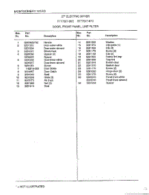 Door, Front Panel, Lint Filter Page 2 parts for Frigidaire Dryer 7007-80C from AppliancePartsPros.com