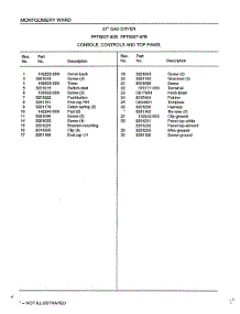 Console / Controls And Top Panel Page 2 parts for Frigidaire Dryer 8007B from AppliancePartsPros.com