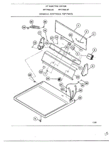 Console, Controls, Top Panel parts for Frigidaire Dryer 7599-80 from AppliancePartsPros.com