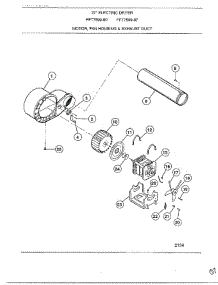 Motor, Ran Housing & Exhaust Duct parts for Frigidaire Dryer 7599-80 from AppliancePartsPros.com