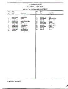 Motor, Ran Housing & Exhaust Duct Page 2 parts for Frigidaire Dryer 7599-80 from AppliancePartsPros.com