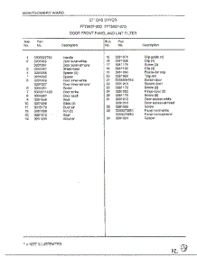Door Front Panel / Lint Filter Page 2 parts for Frigidaire Dryer 8007-87D from AppliancePartsPros.com