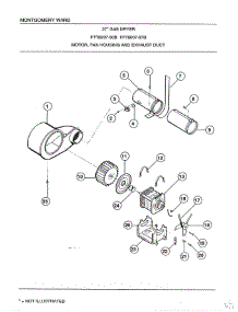 Motor / Fan Housing And Exhaust Duct parts for Frigidaire Dryer 8007B from AppliancePartsPros.com
