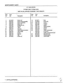 Gas Valve / Burner Assembly And Sensor Page 2 parts for Frigidaire Dryer 8007B from AppliancePartsPros.com