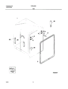 07 - Tub parts for Frigidaire Dishwasher FDR252RBB1 from AppliancePartsPros.com