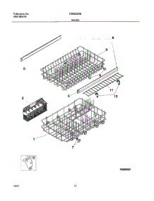 13 - Racks parts for Frigidaire Dishwasher FDR252RBB1 from AppliancePartsPros.com