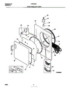 03 - Front Panel / Lint Filter parts for Frigidaire Dryer FDE546RBT2 from AppliancePartsPros.com