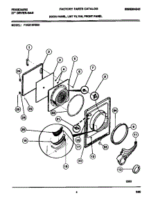 03 - Door Panel, Lint Filter, Front Pane parts for Frigidaire Dryer FDG216RBS1 from AppliancePartsPros.com