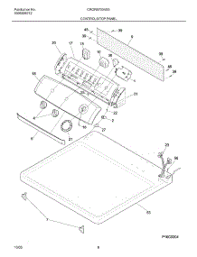 07 - Controls / Top Panel parts for Frigidaire Dryer CRGR5700AS3 from AppliancePartsPros.com
