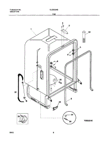 07 - Tub parts for Frigidaire Dishwasher GLDB954BS0 from AppliancePartsPros.com