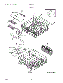 13 - Racks parts for Frigidaire Dishwasher LGBD2432LB0A from AppliancePartsPros.com