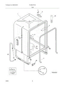 07 - Tub parts for Frigidaire Dishwasher PLD2851RDC3 from AppliancePartsPros.com