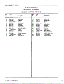 Electric Dryer / Console / Controls / Top Panel Page 2 parts for Frigidaire Dryer 7208B from AppliancePartsPros.com