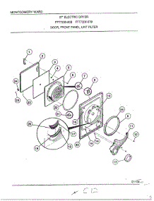 Door / Front Panel / Lint Filter parts for Frigidaire Dryer 7208B from AppliancePartsPros.com