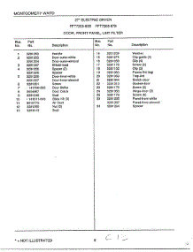 Door / Front Panel / Lint Filter Page 2 parts for Frigidaire Dryer 7208B from AppliancePartsPros.com