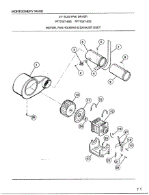 Motor, Fan Housing And Exhaust Duct parts for Frigidaire Dryer 7007B from AppliancePartsPros.com