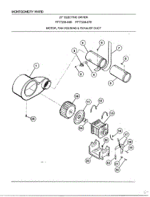 Motor / Fan Housing And Exhaust Duct parts for Frigidaire Dryer 7208B from AppliancePartsPros.com