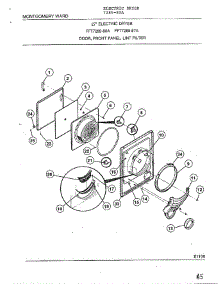 Door, Front Panel, Lint Filter parts for Frigidaire Dryer 7289-80A from AppliancePartsPros.com