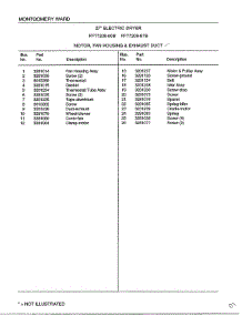 Motor / Fan Housing And Exhaust Duct Page 2 parts for Frigidaire Dryer 7208B from AppliancePartsPros.com