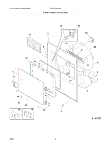 05 - Front Panel / Lint Filter parts for Frigidaire Dryer FGRB7800DS0 from AppliancePartsPros.com