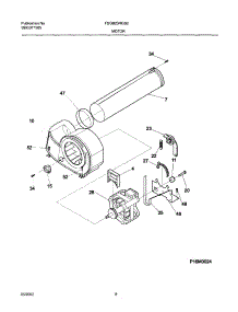09 - Motor,Blower parts for Frigidaire Dryer FDGB23RGS2 from AppliancePartsPros.com