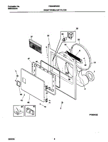 03 - P16d0022 Frnt Pnl,Door parts for Frigidaire Dryer FSE446RHS0 from AppliancePartsPros.com