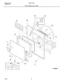 05 - Front Panel / Lint Filter parts for Frigidaire Dryer FGR211AS4 from AppliancePartsPros.com