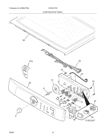 07 - Controls / Top Panel parts for Frigidaire Dryer GLEQ2170KE0 from AppliancePartsPros.com