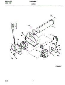 05 - P16m0016 Motor, Blower parts for Frigidaire Dryer FDE647RFS0 from AppliancePartsPros.com