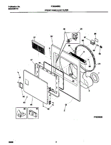 03 - P16d0020 Frnt Pnl,Door parts for Frigidaire Dryer FDG546RES3 from AppliancePartsPros.com
