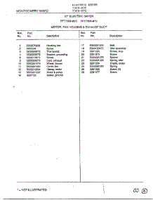 Motor, Fan Housing And Exhaust Duct Page 2 parts for Frigidaire Dryer 7308-87C from AppliancePartsPros.com