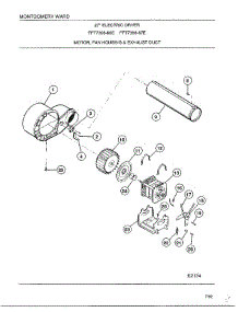 Motor / Fan Housing / Exhaust Duct parts for Frigidaire Dryer 7308-80E from AppliancePartsPros.com