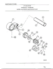 Motor / Fan Housing / Exhaust Duct parts for Frigidaire Dryer 8289-87A from AppliancePartsPros.com
