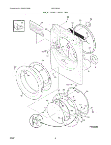 05 - Front Panel / Lint Filter parts for Frigidaire Dryer AEQ6400HE0 from AppliancePartsPros.com