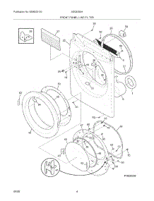 05 - Front Panel / Lint Filter parts for Frigidaire Dryer AGQ6400HE0 from AppliancePartsPros.com